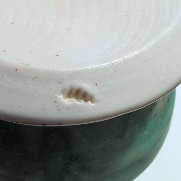 Handmade Turquoise Ceramic Textured Coffee Mug Set Artist Signed Pottery Cups - Picture 7 of 9